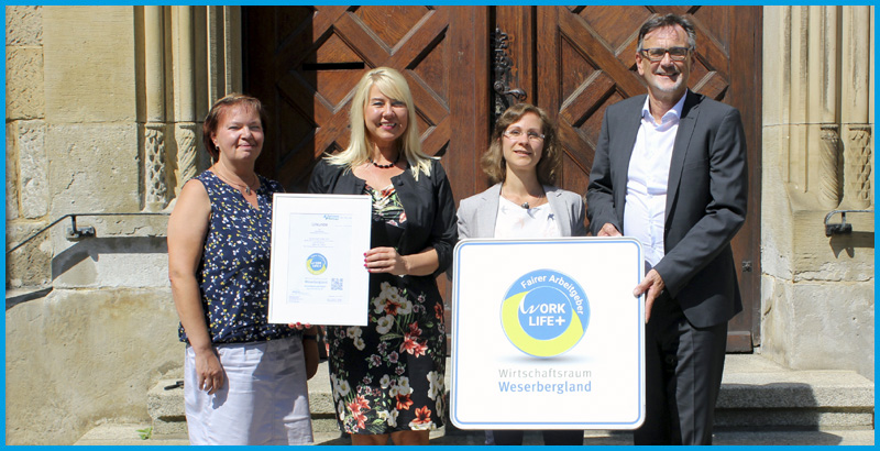fairer Arbeitgeber Weserbergland WorkLifePlus Arbeitgebersiegelübergabe Stadt Rinteln